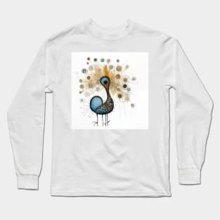 Elegance Unfurled: Peacock Long Sleeve T-Shirt